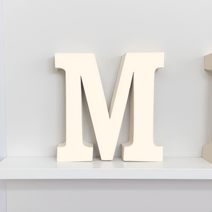 Décorations en bois en forme de lettre M, lettres anglaises majuscules blanches, découpées pour travaux d'art et d'artisanat, décoration de la maison, projets scolaires et design créatif - Product Image 2