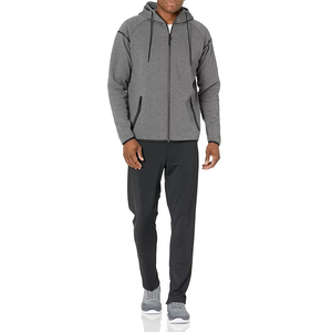 Sudadera con Capucha y Cierre para Hombre, Corte Regular, Color Sólido, Estilo Casual Otoñal, Tejido French Terry, Manga Larga, Diseño Transpirable - Product Image 1