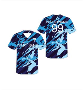 เสื้อเบสบอลแบบกำหนดเอง ลายพราง พิมพ์ลายแบบซับลิเมชั่น คอวี แขนสั้น ผ้าโพลีเอสเตอร์ ระบายเหงื่อได้ดี สำหรับผู้ใหญ่ ทุกเพศ ทุกฤดู - Product Image 6