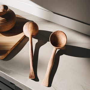 Vaisselle à long manche en bambou japonais à la mode en bois naturel de basse quantité minimale de commande Cuillères à soupe pour ustensiles de cuisine - Product Image 1