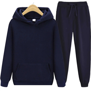 Ensemble de survêtement unisexe en coton et polyester de haute qualité avec impression de logo personnalisé, coupe ample, pour l'automne et l'hiver - Product Image 1