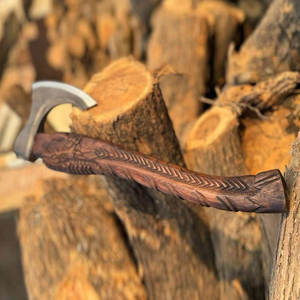 Viking <b>Axe</b> Industrial Grade Traditional Scandinavian Inspired Wooden Designed for Bushcraft <b>Camping</b> Survival Use Rustic Decor - Product Image 3