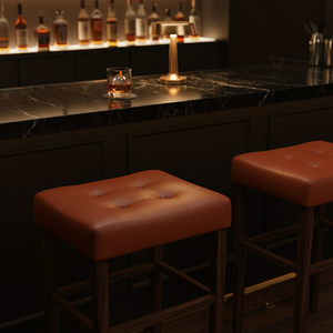 เก้าอี้บาร์ เก้าอี้เคาน์เตอร์ เก้าอี้บาร์หนัง PU แบบไม่มีพนักพิง เก้าอี้เคาน์เตอร์หุ้มเบาะ เก้าอี้บาร์ PU สไตล์โมเดิร์น เก้าอี้บาร์ครัวแบบไม่มีพนักพิง - Product Image 6