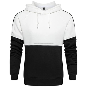 Sweat à capuche pour homme de haute qualité, col montant, motif uni, manches longues, en molleton de coton, avec logo imprimé personnalisé - Product Image 2