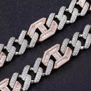 Collier chaîne cubaine en moissanite plaqué or de haute qualité, unisexe, luxe, style hip-hop, effet diamant glacé, cadeau, fiançailles - Product Image 4