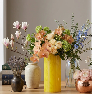 RFCrafts High Quality Resin Floor Flower <b>Vase</b> Modern Home Decor Yellow Linear Table <b>Vase</b> - Product Image 1