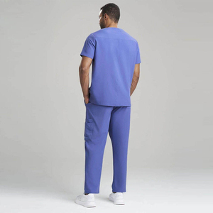 Conjunto de Uniforme Médico para Hombre, Cuello en V, Uniforme de Hospital, Manga Corta, Pantalones de Trabajo, Múltiples Bolsillos, Mezcla de Algodón, Unisex, Alta Calidad - Product Image 6