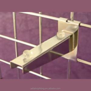 Braket rak Tampilan kaca dinding panel grid kawat logam untuk toko - Product Image 6