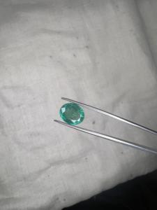 Émeraude naturelle de Zambie de 3,94 ct, pierre précieuse en vrac, forme ovale, émeraude verte facettée, vente en gros pour bijoux fins, collier, bague - Product Image 2