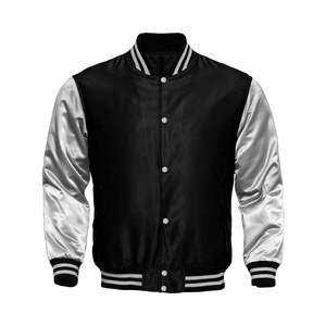 Chaqueta Bomber de Satén al por Mayor para Hombre, Estilo Béisbol con Parches Personalizados, Impresión por Sublimación - Product Image 6