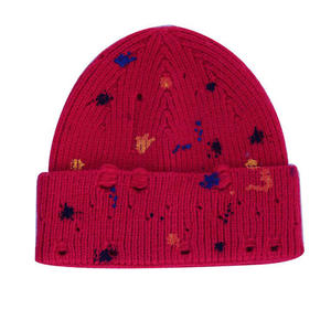 Bonnets d'hiver unisexes de haute qualité, effet usé, pour hommes et femmes, style streetwear, 100% acrylique/laine. - Product Image 5