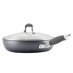Nonstick Frying <b>Pan</b> With Glass Lid Aluminum Body Stainless Steel <b>Handle</b> PTFE Coating Dishwasher Safe Induction Compatible - Product Image 3