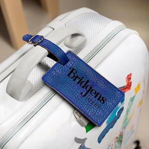 Luxury Genuine Leather Luggage Tags Privacy Shield Travel Bag Tags Custom Suitcase <b>Name</b> <b>Labels</b> Vendor LMP-0249 - Product Image 4