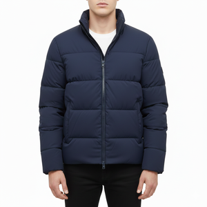 Veste matelassée décontractée personnalisée à fermeture éclair, couleur unie, imperméable, à capuche, pour homme, protection contre le froid, approvisionnement en gros OEM - Product Image 4