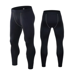 Best Selling Comfortable <b>Men's</b> Compression <b>Yoga</b> Workout <b>Pants</b> Customized Design Quick Dry Plain Dyed Compression <b>Pants</b> For <b>Men</b> - Product Image 3