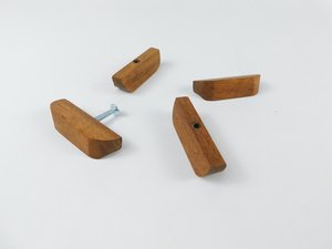 Poignées de meuble contemporaines en bois nordique faites à la main, boutons de meuble lisses en pierre de rivière, poignées minimalistes en galets de bois, poignées d'art pour meubles - Product Image 2