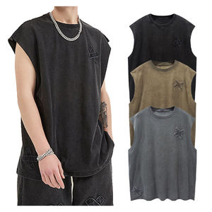 Débardeur en tricot sans manches pour homme, vert olive, col rond, coton uni, vêtement décontracté - Product Image 5