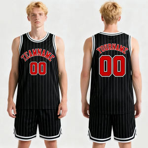 Uniforme de Baloncesto Personalizado OEM 2026 para Mujer, Diseño de Secado Rápido, Reversible, Negro con Rayas Finas, Jersey de Baloncesto para Mujer - Product Image 6