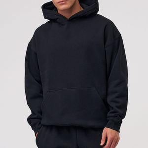 Sudadera con Capucha Casual de Invierno, Estilo Urbano, Hombros Caídos, Oversize, Algodón de Alta Calidad, Forro Polar Grueso, Lisa, Personalizable - Product Image 4