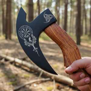 Couteau à pizza Viking en acier de haute qualité, hache pour le camping, découpe de viande et de pizza, vente en gros, professionnel, personnalisé, fait main, très demandé - Product Image 2
