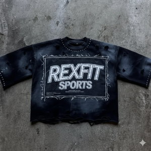 T-shirts courts délavés au soleil avec strass personnalisés, logo brodé vieilli, coupés et cousus, en matière de qualité supérieure, à épaules tombantes - Product Image 4