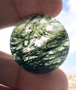 Esfera de Reloj de Ágata Musgosa Natural con Inclusiones Dendríticas de 31.50mm, Accesorios Sueltos para Relojes, Gema - Product Image 2