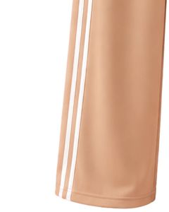Manufacturer Custom Beige Wide Leg <b>Track</b> Pants With White Side Stripes Women Casual Loose Fit Elastic Waist Streetwear Jogger - Product Image 3
