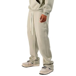Factory Custom American Trousers Cargo Pants Manufacturer Stacked Oversized Baggy <b>Straight</b> Wide Leg Sweatpants for Men - Product Image 4