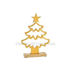 Arbre de Noël doré de haute qualité décoration de Noël à base de bois en gros fabriqué en inde cadeaux décoratifs de noël - Product Image 6