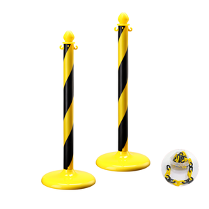 <span class=keywords><strong>2</strong></span> مجموعة/مجموعة دعامة بلاستيكية لولبية صفراء/سوداء خط تحكم في الحشود Stancion عمود تحذير مملوء بالماء - Product Image 1