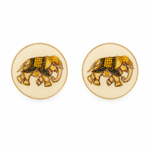 Mancuernillas de Latón para Hombre con Diseño Floral en Esmalte Azul - Joyería Formal Hecha a Mano para Bodas, Fiestas, Cumpleaños y Regalos - Product Image 2