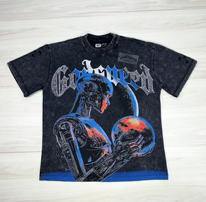 เสื้อยืดโอเวอร์ไซส์ผู้ชายผ้าฝ้าย 100% พิมพ์ลายโลโก้ Six Trend Sports แบบ DTG สไตล์เรโทร ลุคซักยับ ระบายอากาศได้ดี เป็นมิตรกับสิ่งแวดล้อม แห้งเร็ว แขนสั้น - Product Image 4