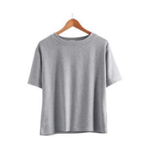 T-shirt pour femme uni tendance 2026, vêtement décontracté d'été, imprimé personnalisé, jersey vierge de haute qualité, t-shirt en coton surdimensionné pour femme - Product Image 4