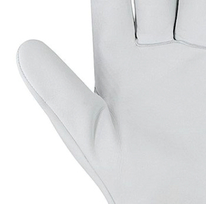 Durable Leather Safety Gloves Full Smooth Texture Anti-Slip Elastic Wristlet Waterproof Impact Resistant General Purpose White - Product Image 2