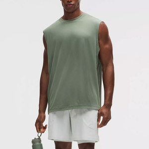 Longline <b>Stringer</b> Custom Wholesale Sports Streetwear Trendy Plain Loose Fit Round Neck 100% Cotton Tank Top Sleeveless Blank - Product Image 2