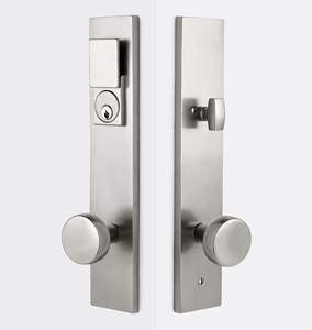 Manija de palanca doble de acero inoxidable niquelado de moda para muebles del hogar, personalizable con puerta de paso y privacidad - Product Image 5