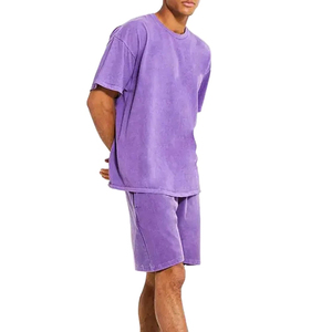 Conjunto Deportivo de Dos Piezas para Hombre, Talla Grande, Secado Rápido, Transpirable, Tela de Rizo, Poliéster/Algodón, Estilo Urbano - Product Image 2