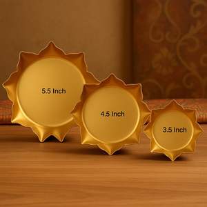 ชามดอกบัวทองคำทำมือสำหรับทำเทียนลอยน้ำและตกแต่งบ้านในเทศกาลต่างๆ - Product Image 1