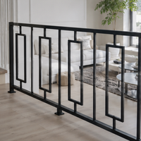 Balustre d'escalier moderne en fonte noire, design ovale en boucle, résistant à la rouille, protégé contre les UV, poteau décoratif en métal pour villa