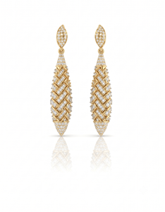 ต่างหูเพชรทรงกลมเจียระไนแบบบริลเลียนท์เคลือบทองคำแท้ 18K 14K ประดับเพชรแล็บโกรว์ ดีไซน์แบบห้อยระย้า สำหรับผู้หญิง เหมาะสำหรับงานแต่งงาน - Product Image 3