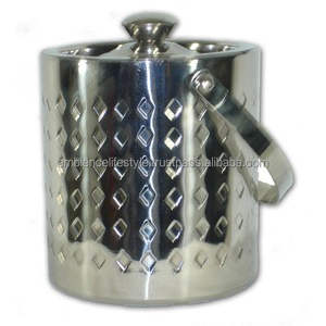 Elegante Cubitera Metálica con Tapa y Pinzas, Perfecta para Accesorios de Cocina Moderna, Bar y Esenciales para Servir en Fiestas - Product Image 1