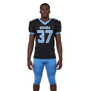 Uniformes de Fútbol Americano Personalizados de Talla Grande Unisex, 100% Poliéster, Nombre del Equipo, Número, Impresión Sublimada Completa, Servicio OEM ODM - Product Image 1