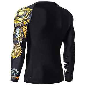 Custom Men Long Sleeve Rash Guard <b>Compression</b> <b>Shirt</b> Graphic Print UV Protection Quick Dry Bulk Supplier - Product Image 3