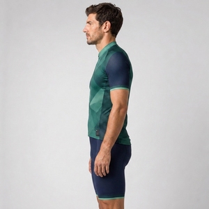 High Quality Light Weight <b>Cycling</b> Uniform Sets Plus Size Short Sleeves <b>Stand</b> Collar 100% Polyester Quick Dry Breathable All - Product Image 3