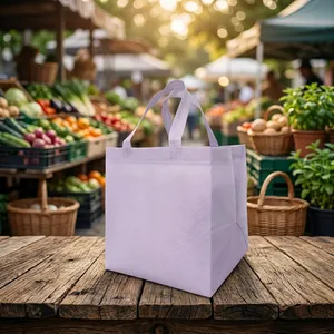 Bolsa de tela no tejida reutilizable con asa larga para compras y uso diario - Product Image 2