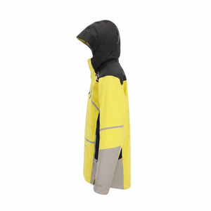 เสื้อแจ็คเก็ตพัฟเฟอร์มีฮู้ดสีเหลืองสำหรับผู้ชาย สไตล์สปอร์ต กันน้ำ เหมาะสำหรับฤดูหนาว ดีไซน์ลายปะติด ทรงปกติ ปิดด้วยซิป - Product Image 2