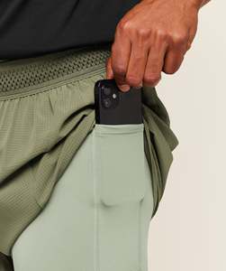 Wholesale <b>Mens</b> Custom 2 in 1 Sports <b>Shorts</b> Double Layer Premium Running Gym <b>Shorts</b> With <b>Compression</b> Inner Liner Quick Dry Fabric - Product Image 4
