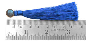 Pendientes Largos con Borlas Azules y Piedra de Labradorita Natural, Chapados en Oro, con Flecos, Unisex, para Fiesta, con Diseño de Flor - Product Image 4