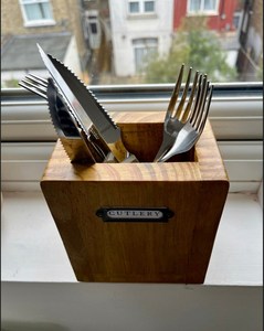 Premium Wooden Spoon Holder Heat Resistant <b>Kitchen</b> Accessory - Product Image 1
