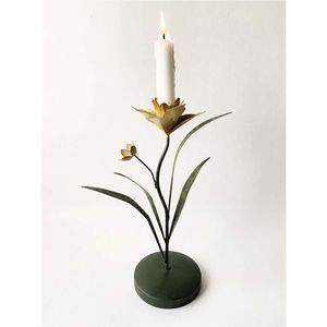 Wholesale Antique Brass Metal Leaf <b>Branch</b> Candle Stand Candlestick Luxury Tabletop Menorah Candle Holder for Event Party Decor - Product Image 2